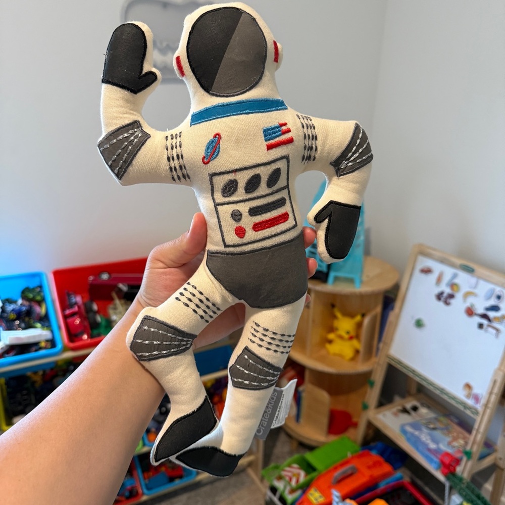 Crate&Barrel Space Explorer Plush - Black, White, and Blue
